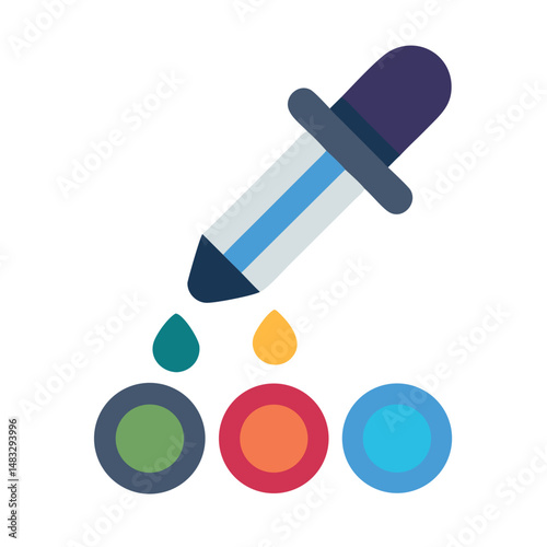 Color Palette with Dropper Tool Icon Representing Design Selection and Digital Art Customization