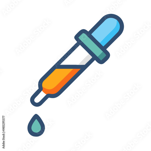 Color Palette with Dropper Tool Icon Representing Design Selection and Digital Art Customization