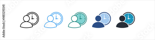 Time Management Icon In Different Style Vector