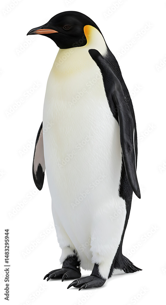 Obraz premium Majestic penguin stands proud in isolation