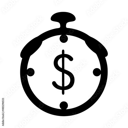Time is money conceptual graphic with stopwatch and dollar currency symbol
