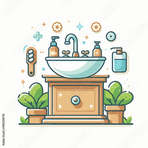 faucet, washstand, bathroom, water, sink, washbasin, tap, home, bath, hygiene, basin, domestic, wash, toilet, interior, room, plumbing, white, house, illustration, ceramic, vector, washbowl, modern, d