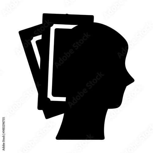 Conceptual illustration of data overload and mental clutter overwhelming a person