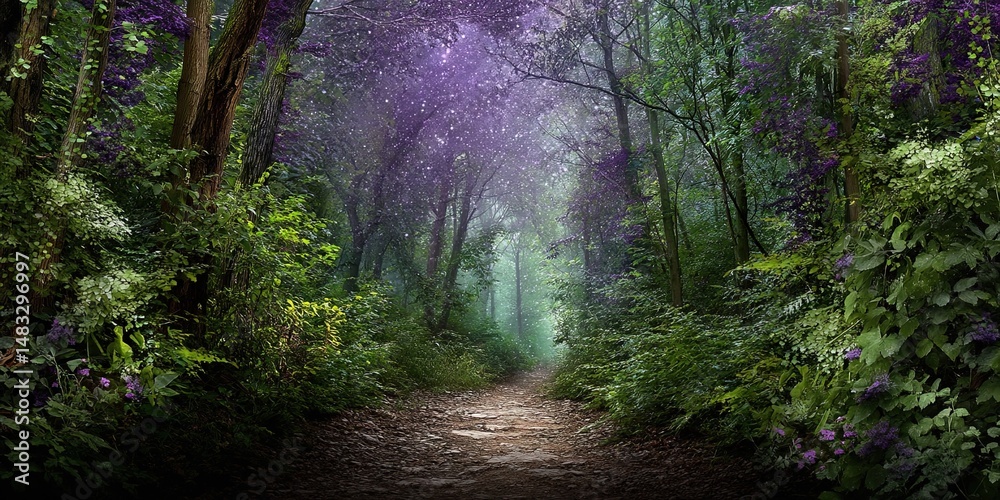 Obraz premium magical forest with a mystical energy from mother nature gaia, 