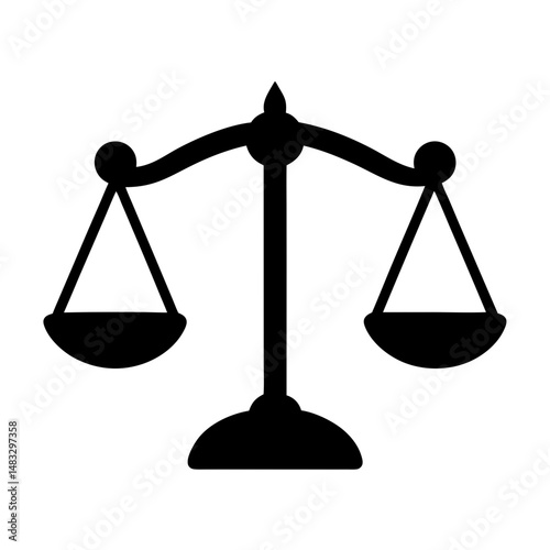 Silhouette of a Balanced Scale Representing Fairness and Justice in Law