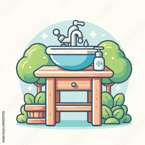 faucet, washstand, bathroom, water, sink, washbasin, tap, home, bath, hygiene, basin, domestic, wash, toilet, interior, room, plumbing, white, house, illustration, ceramic, vector, washbowl, modern, d