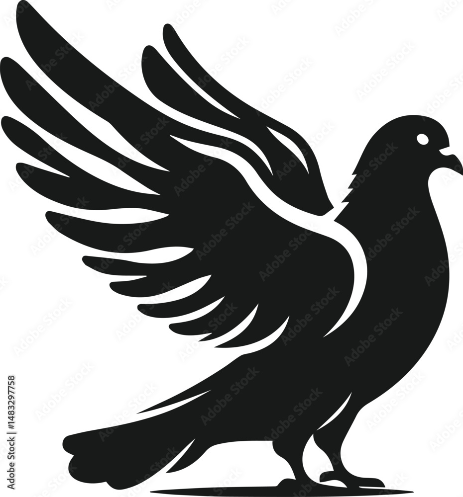 Obraz premium Vector pigeon bird silhouette isolated
