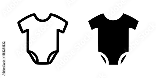 Bodysuit icon. Simple baby onesie with short sleeves vector illustration. Infant clothing for newborns symbol. Toddler fashion and apparel sign. Child garment pictogram.