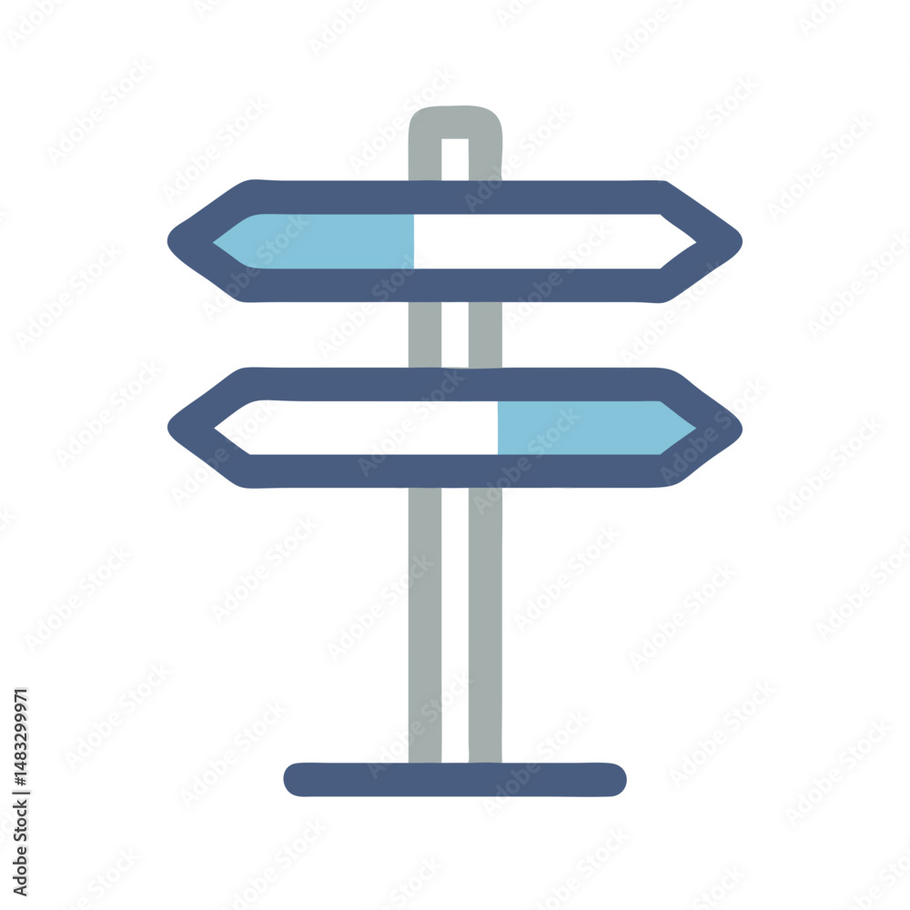Direction Signpost Icon Representing Navigation, Guidance, and Travel Orientation Direction Signpost Icon Representing Navigation, Guidance, and Travel Orientation