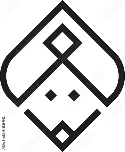 Aladdin logo vector with line art style for brand or identity