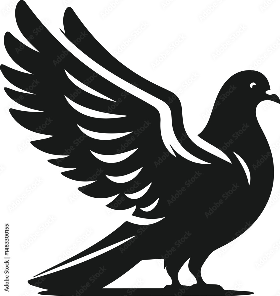 Obraz premium Vector pigeon bird silhouette isolated