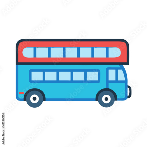 Double Decker Tourist Bus Icon Representing Sightseeing Transportation and City Travel
