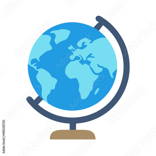 Globe Showing Continents Symbol Representing Global Geography and Worldwide Connection