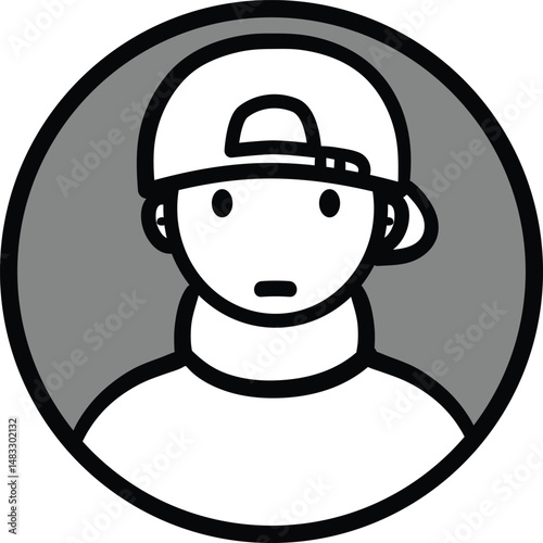 Vector avatar people line marker black cartoon profile picture people