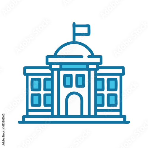 Government Building Symbol Representing Public Administration and Institutions