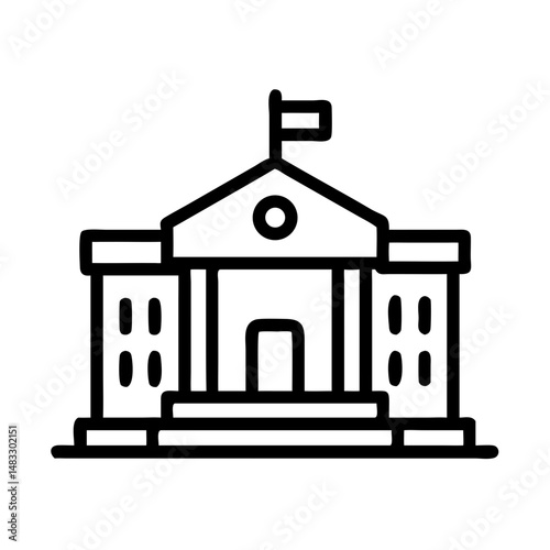 Government Building Symbol Representing Public Administration and Institutions