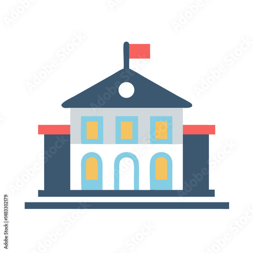 Government Building Symbol Representing Public Administration and Institutions