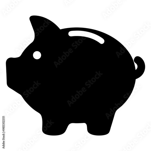 Black silhouette of a piggy bank representing savings and financial planning