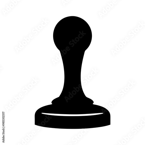 Black chess pawn piece silhouette on a white background art