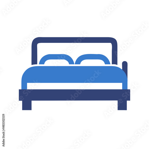 Hotel Bed Symbol Representing Accommodation and Lodging Services