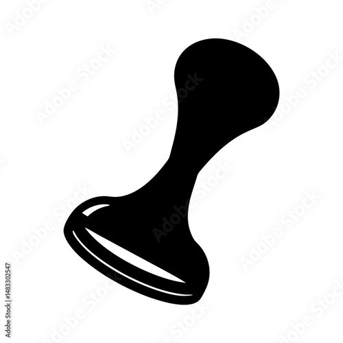 Stylized black silhouette of a gua sha tool for scraping and massage
