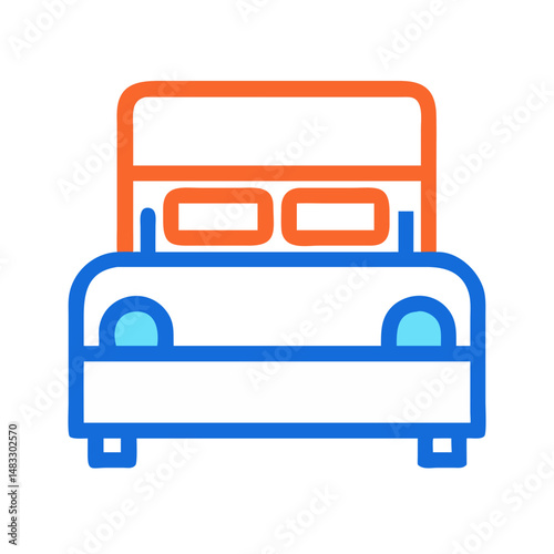 Hotel Bed Symbol Representing Accommodation and Lodging Services