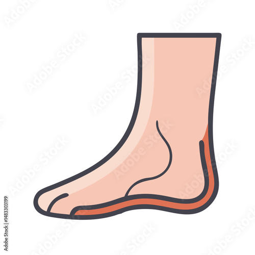 Human Foot Side View Symbol Representing Anatomy, Movement, and Medical Study