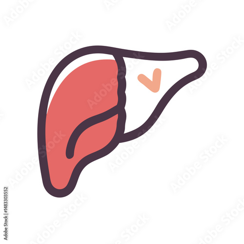 Human Liver Organ Icon Representing Anatomy and Digestive Health
