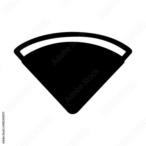 Black wireless signal icon symbolizing connectivity and internet access availability