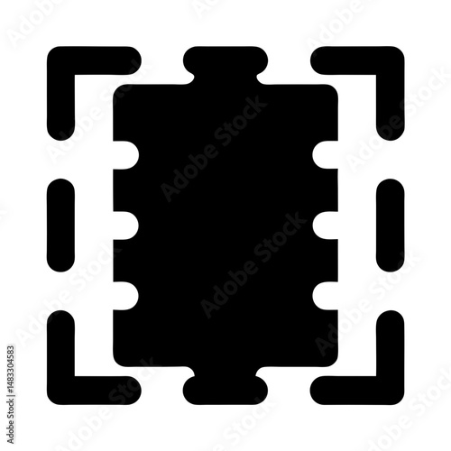 Black and white abstract illustration representing a cropping frame concept image