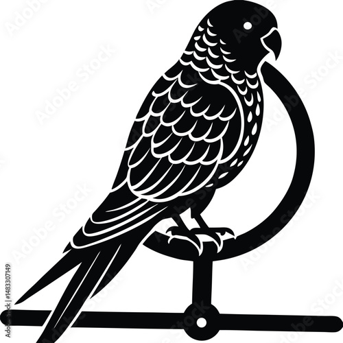 Parakeet Silhouette On Perch