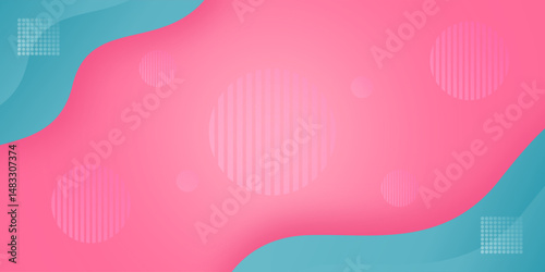 Abstract Pink and Blue Fluid Background with Gradient Waves and Geometric Shapes – Modern Vibrant Wallpaper Design