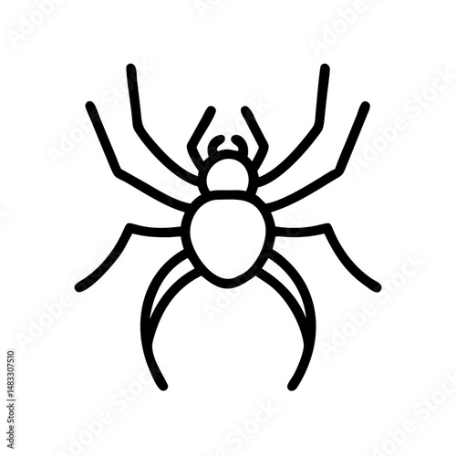 Outline of a spider in simple black line art design  