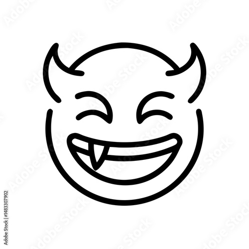 Playful devilish emoji with mischievous smile and horns  