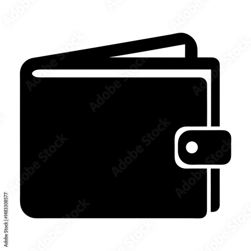 Simple wallet icon displaying a money pouch for currency and cards