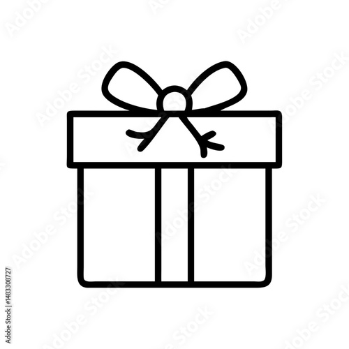 Simple gift box with bow in minimalist design  