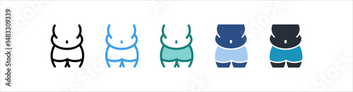 Fat Icon In Different Style Vector