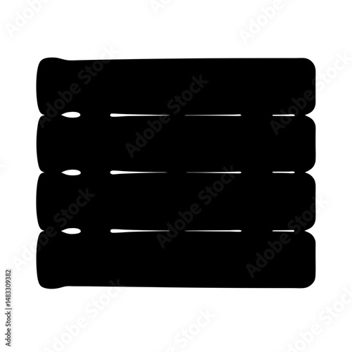 Abstract illustration of stacked rectangular shapes with line details on white background