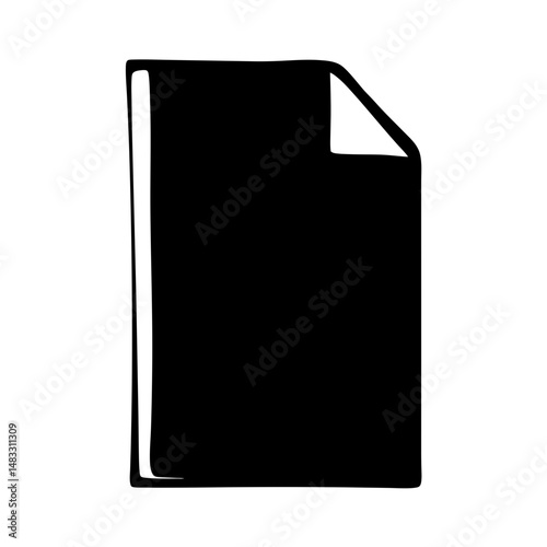 A hand drawn document icon with the upper right corner folded