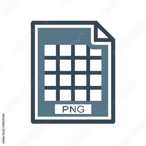 PNG File Format with Grid Layout Icon Representing Image Editing and Transparent Background
