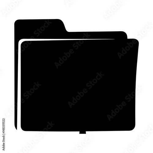 Black Silhouette of an open folder, commonly used in computer operating systems