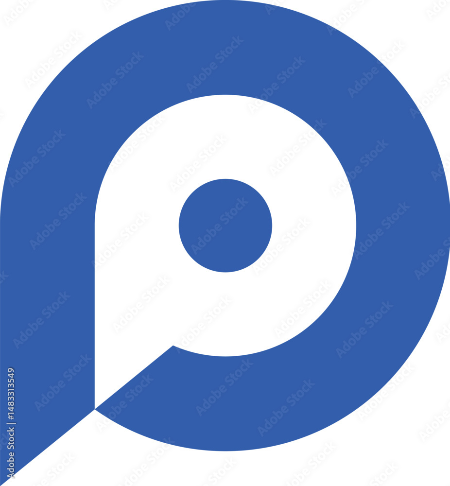Symbol of the P letter vector monogram