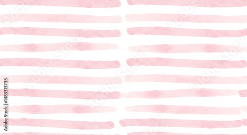 Pale Pink Watercolor Horizontal Stripes Pattern