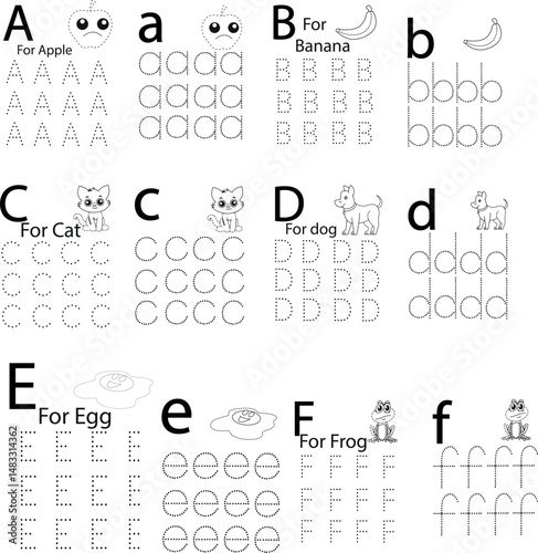 Alphabet tracing pages bundle