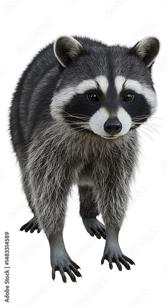 Fototapeta premium Raccoon standing with its paws out