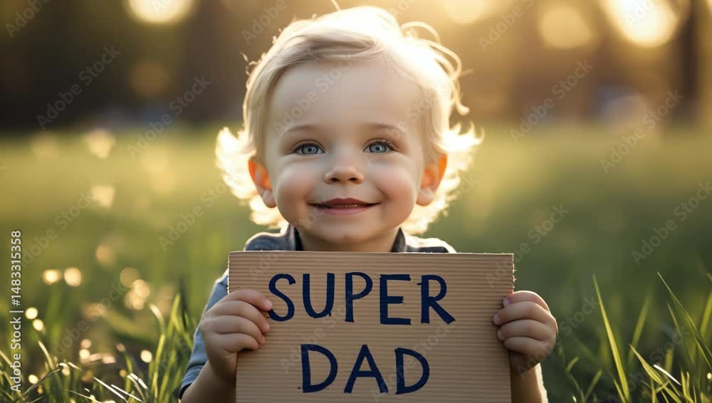 Niño celebrando el dia del Papá