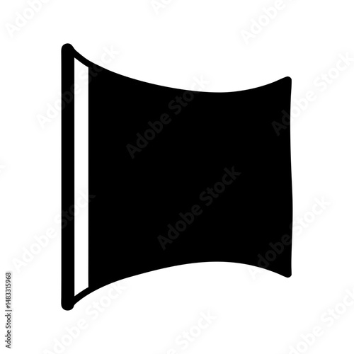 A simple black flag illustration with a waving or fluttering shape