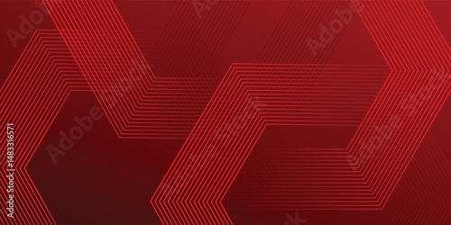 Abstract dark red background with hexagon lines. liquid gradient shapes composition background vector illlustration eps10