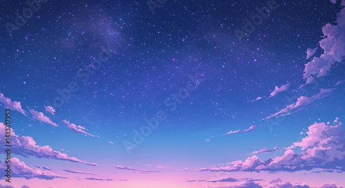 Celestial Hues: Painted Sunset Sky