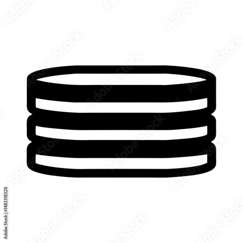 Black and white simple illustration of a generic database server icon